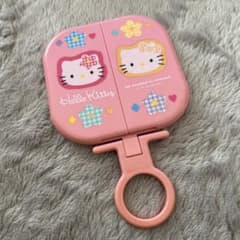 レトロ 平成キティ 三面鏡 鏡 ミラー お花 ピンク スタンド サンリオ