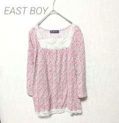 EAST BOY Comet 花柄 レース カットソー ピンク 七分袖 9号のサムネイル