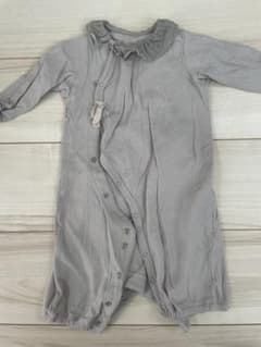 10mois グレー フリル付きツーウェイ・ドレスオール