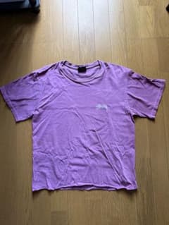 old stussy tシャツ pink シャドーマン 黒タグ 短丈のサムネイル