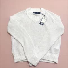 POLO RALPH LAUREN Vネック 長袖 ニット ホワイトのサムネイル
