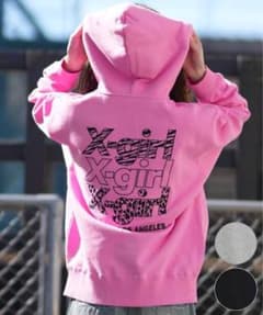 X-girl ジップアップパーカー ピンクのサムネイル