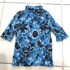 HIROKO KOSHINO 花柄 モックネック シアーブラウス 美品 青 38 - メルカリ