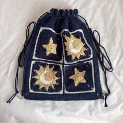 ウィッシュコア ナップサック リュック バッグ 編み物 ハンドメイド