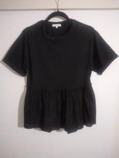 GLOBAL WORK ブラック フリルTシャツ Mのサムネイル