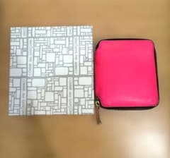 COMME des GARÇONS 접이식 지갑 네온 컬러 핑크