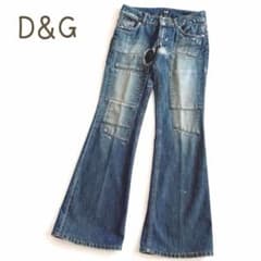ドルチェ&ガッバーナ　Y2K ダメージ加工デニムパンツ y2k 00sドルチェ&ガッバーナ D&G フレアデニムパンツ パッチワーク