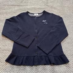 【日本製】parentsdream ネイビー フリルカーディガン 140のサムネイル