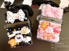 #580 ホイップデコ スケルトンケース 黒 ビンク 2個セットのサムネイル