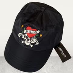 新品タグ付!!Ed Hardy スカル刺繍 キャップ 帽子 ハート 黒 y2k - メルカリ