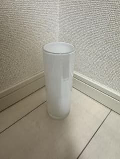 ホワイト ガラス フラワーベース 花瓶※花瓶多数出品中のサムネイル