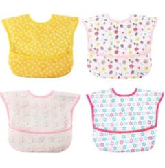 [スリーマッシュルーム] 食事用エプロン 4枚セット女の子のサムネイル