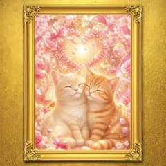 愛縁招福猫図 開運絵画 アート 額縁なし 風水 スピリチュアル
