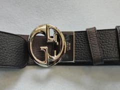 GUCCI ベルト レザー ダークブラウン / ブラック　リバーシブルのサムネイル