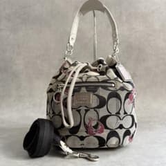 Y2K COACH Poppy Signature Drawstring Bag
