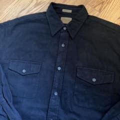 90s ジョンズベイ シャモアクロス シャツ ブラック Lサイズ