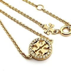 美品 トリーバーチ Tory Burch ブレスレット チェーン ストーン 金色 