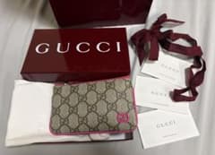 GUCCI GG Supreme Key Case Key Pouch Pink
