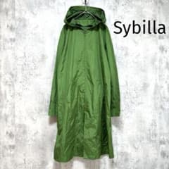 Sybilla シビラ 撥水加工スプリングコート レインコート グリーン M~L Sybilla】シビラ 撥水加工 スプリングコート レインコート 緑 M~L