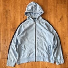 90s Ralph Lauren ジップパーカー 水色 希少 短丈 - メルカリ