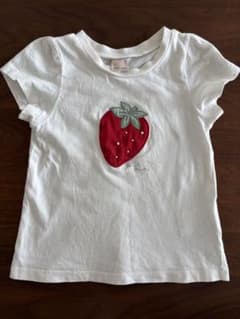りり様】petit main いちごモチーフ Tシャツ ホワイト 100cmのサムネイル