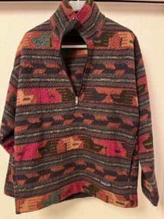 90年代 Patagonia USA製 総柄ハーフジップフリース／Sのサムネイル