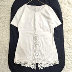 23860✨クリスチャンディオール レース切替 カットソー 半袖Tシャツ 白 23860✨クリスチャンディオール レース切替 カットソー 半袖Tシャツ 白