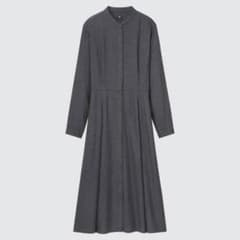 ユニクロ　UNIQLO ソフトフランネルフレアワンピース（長袖）のサムネイル