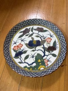 九谷焼　色絵 大皿 花文 鑑賞皿 直径31cm 明治 九谷焼 色絵 大皿 花文 鑑賞皿 直径31cm 明治 - メルカリ