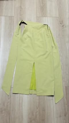 CLANE ラップデザイン ロングスカート ライム サイズ0 美品のサムネイル