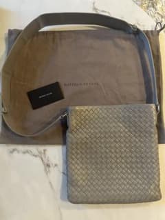 Bottega Veneta ショルダーバッグ レザー イントレチャート グレーのサムネイル