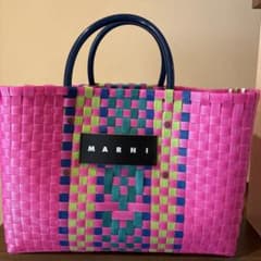 MARNI MARKET かごバッグ ピンク系 - メルカリ
