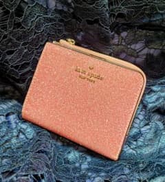 kate spade グリッター 二つ折り財布　ピンク　新品のサムネイル