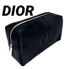 DIOR／【ブラック】ベロアコスメポーチ ノベルティ ディオール 黒