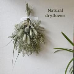 Natural＊爽やかな初夏のグリーンスワッグ♡ドライフラワースワッグ