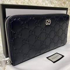 GUCCI 長財布 ラウンドファスナー インターロッキング ドリアン シマレザーのサムネイル