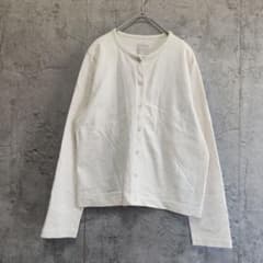 【無印良品】 コットンカーディガン 綿100% クルーネックボタンアップ 無地