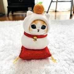 タグ付き mofusand もっちり鏡餅にゃんぬいぐるみ