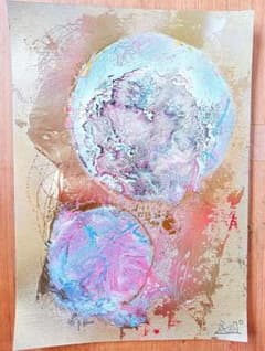 ken1作絵画 一点物A4サイズ「原始惑星」 - メルカリ