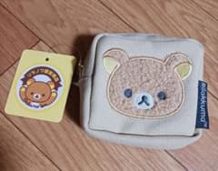 リラックマ ポーチ カラビナ付き 立体アップリケ いいね感謝セールのサムネイル