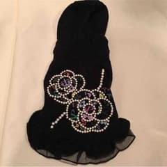 犬服♡一回着用♡パリエロ ピンクゴールド カメリア パールフードワンピー スSSのサムネイル