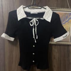 OLIVE des OLIVE 半袖 トップス ドット柄襟のサムネイル