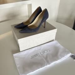 JIMMY CHOO Agnes 36 スエード パンプス ネイビーのサムネイル