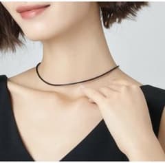 ワックスコードネックレス　ブラック 2mm チョーカー 50cmのサムネイル
