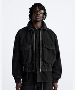 即購入可！！ ZARA ザラ クロップド デニムジャケット XL - メルカリ