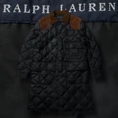 美品 RALPH LAUREN ダウンコート 膝下丈 コーデュロイカラー ダイヤ 