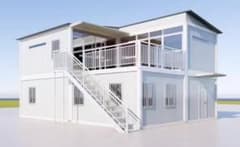 2階建てユニットハウス ホワイト 店舗・事務所用のサムネイル
