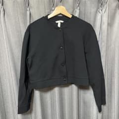 H&M クルーネック 長袖 カーディガン ブラック Mのサムネイル