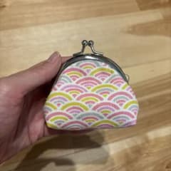 和柄 がま口財布 小銭入れ ハンドメイド 青海波柄のサムネイル