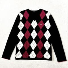 美品✨ バーバリー ブラックレーベル アーガイル ニット ウール素材 3